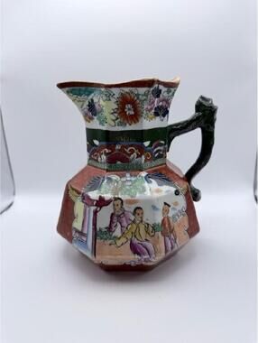 Antique Mason’s Ironstone Hydra Jug Chinoiserie Imari Scale Pitcher England